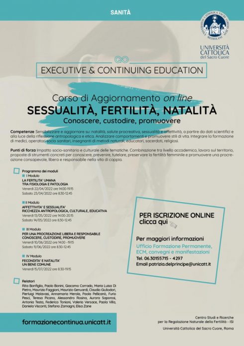 Sessualità, fertilità, natalità. conoscere, custodire, promuovere